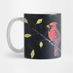 Christmas Cardinal at Night by Kris Morse Mug